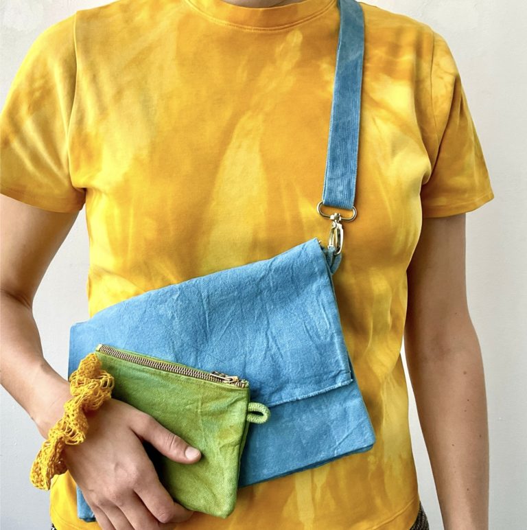 Färben mit natürlichen Kurkuma und Indigo